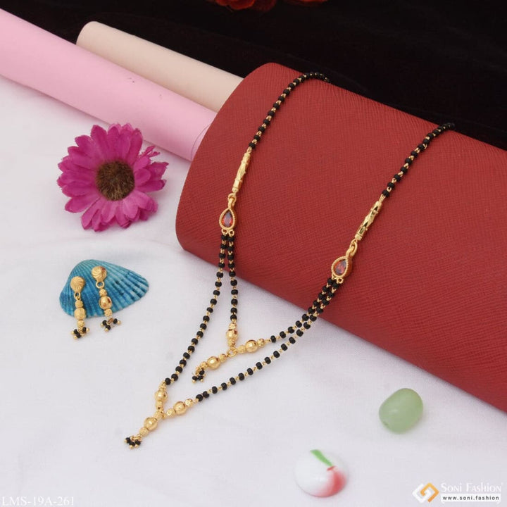 1 Gram Gold Plated New Style Finely Detailed Mangalsutra