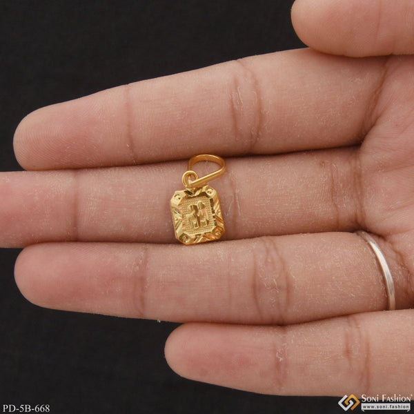 1 Gram Gold Plated Om Cute Design Pendant For Children