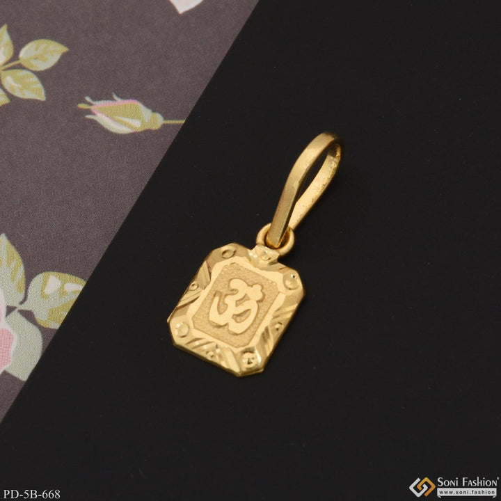 1 Gram Gold Plated Om Cute Design Pendant For Children