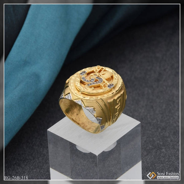 1 Gram Gold Plated Om With Diamond Finely Detailed Design