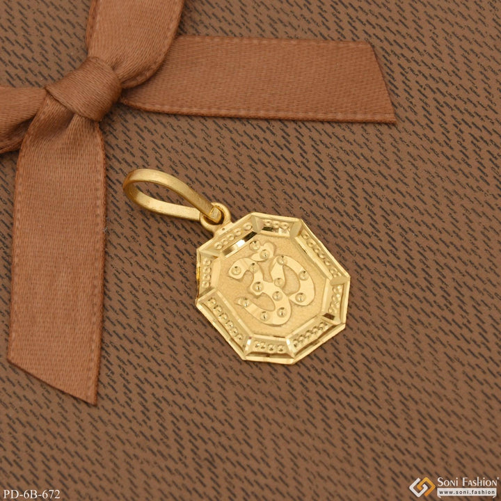 1 Gram Gold Plated Om Etched Pendant For Children | Kids