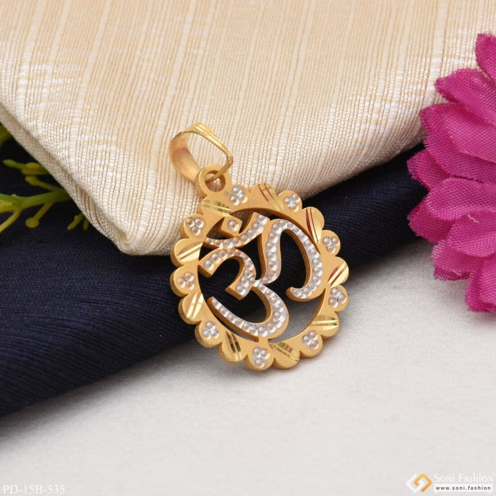 1 Gram Gold Plated Om Superior Quality Sparkling Design