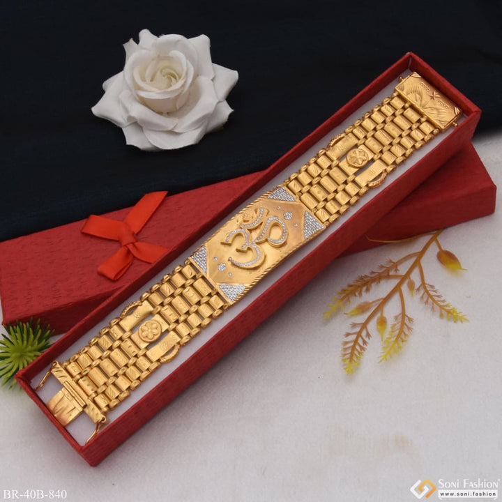 1 gram gold plated bracelet with diamond clasp - Style B840