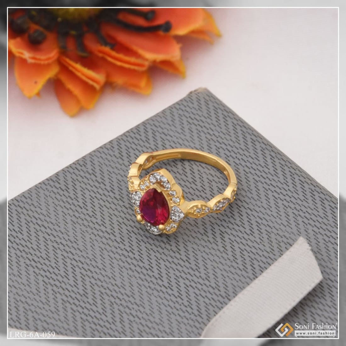 Gold ring with stone for clearance women