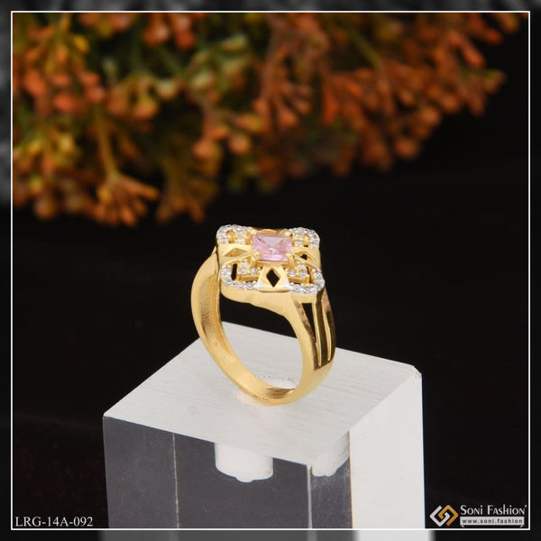 1 Gram Gold Plated Purple Stone Exclusive Design Ring For