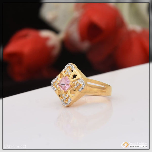 1 Gram Gold Plated Purple Stone Exclusive Design Ring For