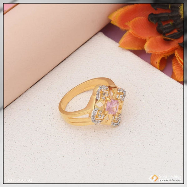 1 Gram Gold Plated Purple Stone Exclusive Design Ring For