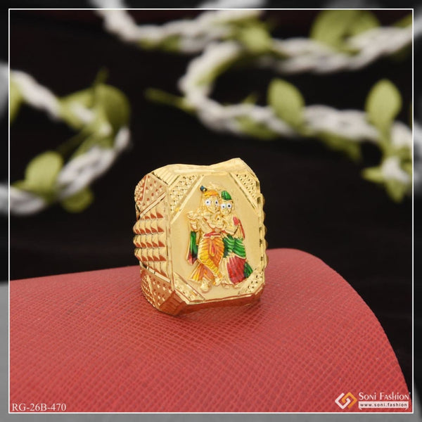 1 gram gold plated radha krishna extraordinary design ring