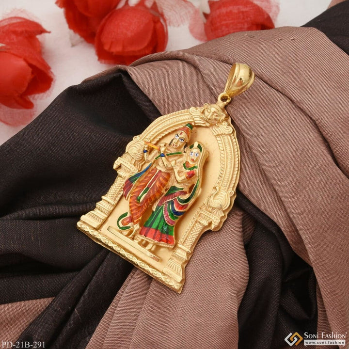 1 Gram Gold Plated Radha Krishna Glamorous Design Pendant