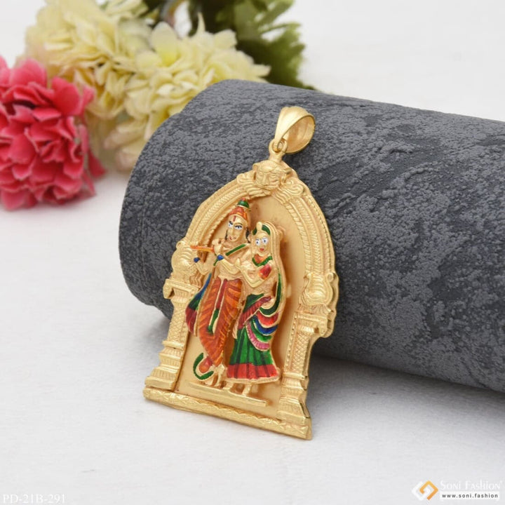 1 Gram Gold Plated Radha Krishna Glamorous Design Pendant