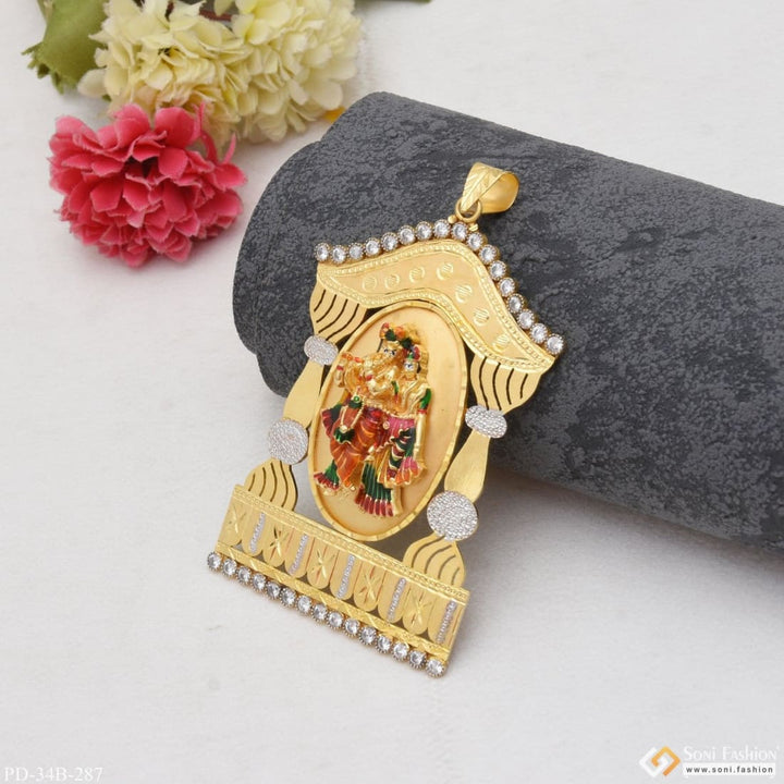 1 Gram Gold Plated Radha Krishna Glamorous Design Pendant