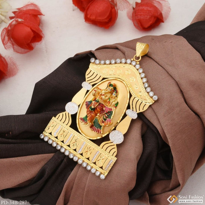 1 Gram Gold Plated Radha Krishna Glamorous Design Pendant