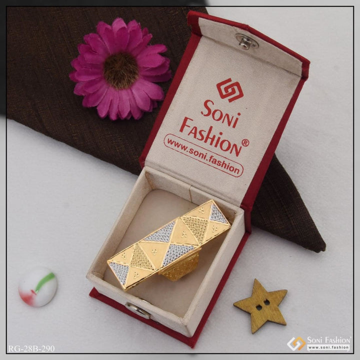 1 gram gold plated rectangle shape finely detailed design