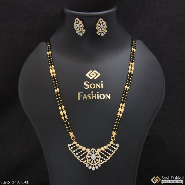 1 gram gold plated with rose pendant mangalsutra set for