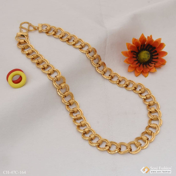 1 gram gold plated round linked finely detailed design chain