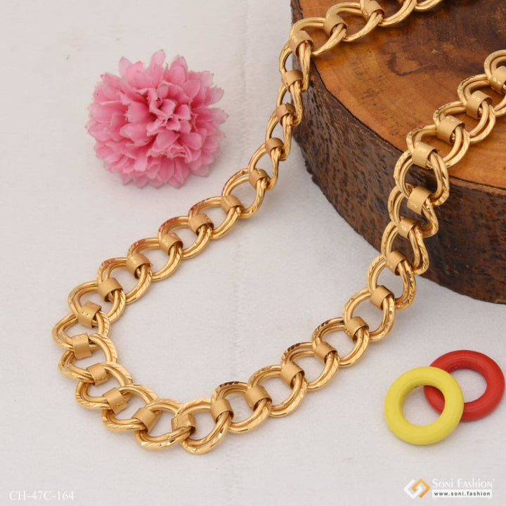 1 gram gold plated round linked finely detailed design chain