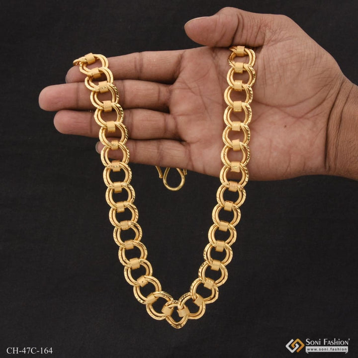 1 gram gold plated round linked finely detailed design chain