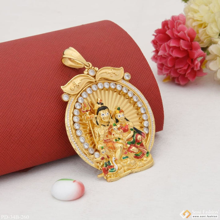 1 Gram Gold Plated Shiv-parvati Cute Design Best Quality