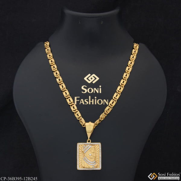 1 gram gold plated shivaji maharaj new design chain pendant