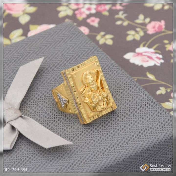 1 gram gold plated shree ram fancy design high-quality ring