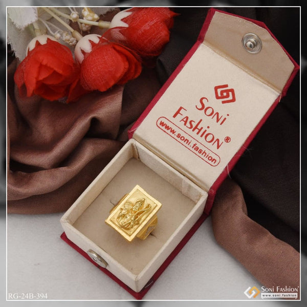 1 gram gold plated shree ram fancy design high-quality ring