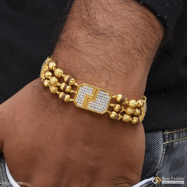 Gold plated bracelet with diamond clasp - 1 gram gold plated.