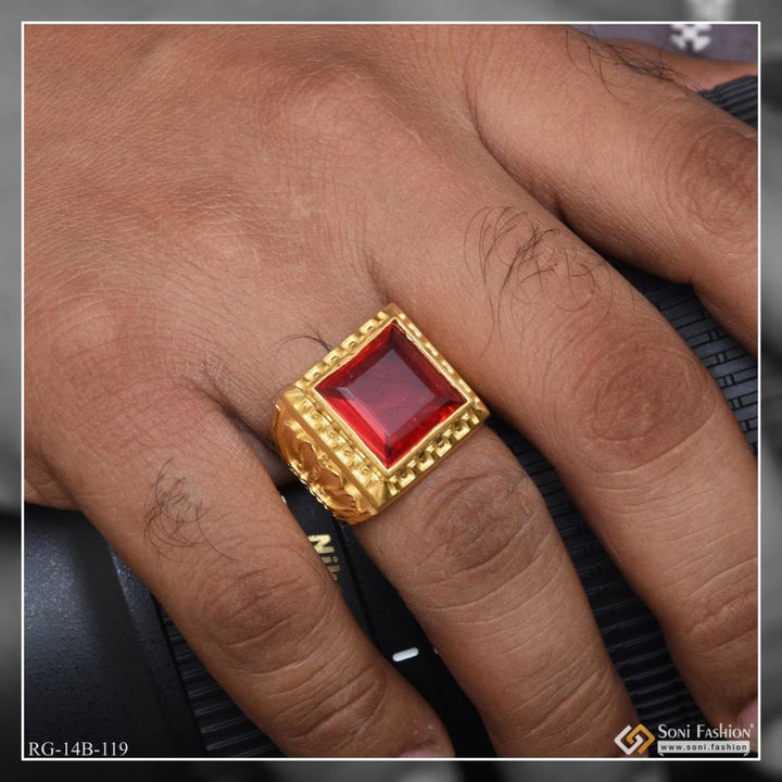 1 gram gold plated red stone unique design premium-grade