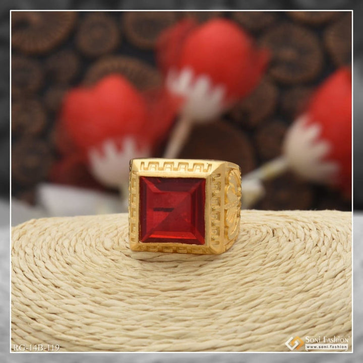 1 gram gold plated red stone unique design premium-grade