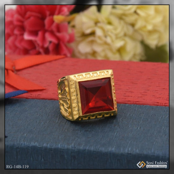 1 gram gold plated red stone unique design premium-grade