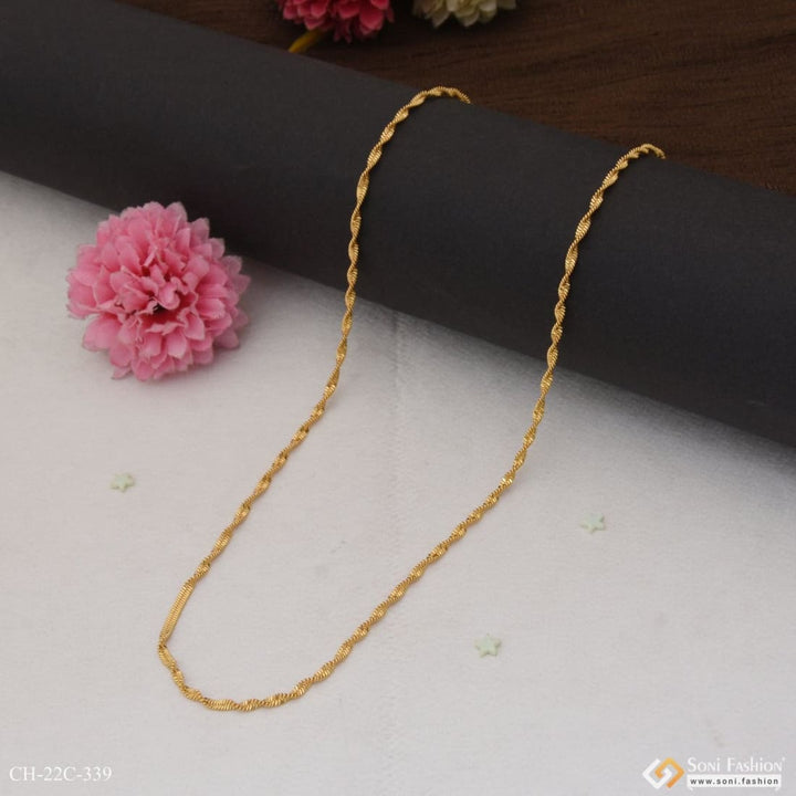 1 gram gold plated streamlined design superior quality chain