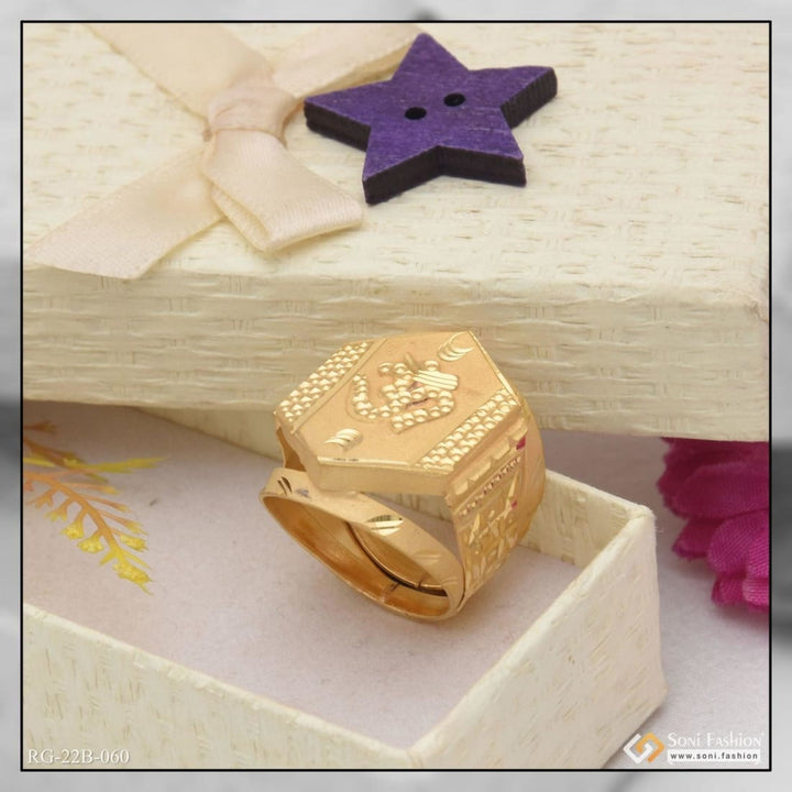 1 gram gold plated om stunning design superior quality ring