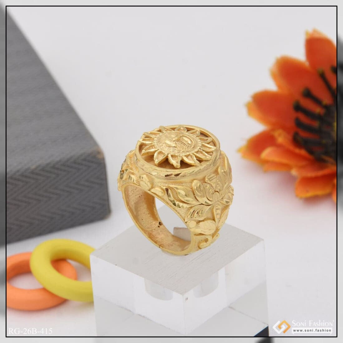 22k Gold Ring Beautiful Enameled Stone Studded Ladies Jewelry Select Size  Ring 4 | eBay