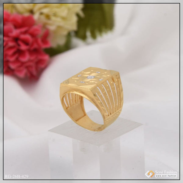 1 gram gold plated superior quality sparkling design ring