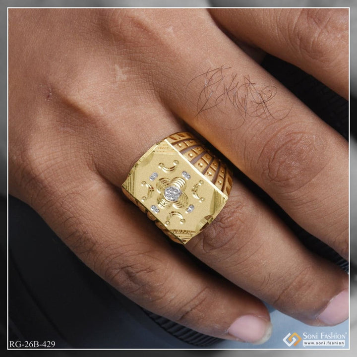 1 gram gold plated superior quality sparkling design ring