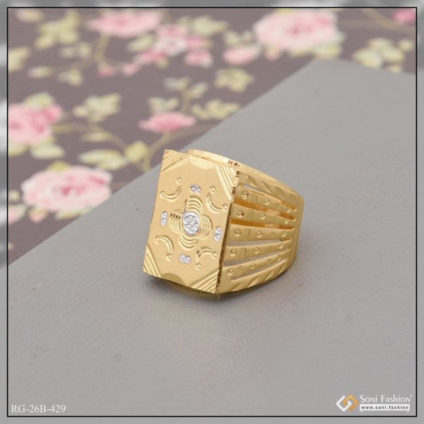 1 gram gold plated superior quality sparkling design ring