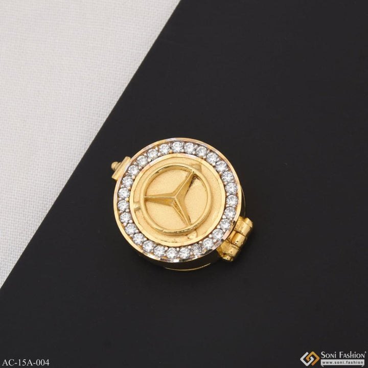 1 Gram Gold Plated Triangle Glittering Design Button Cover