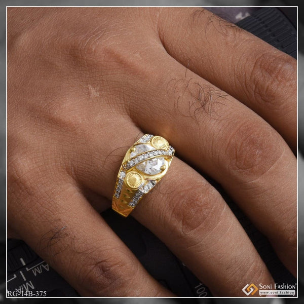 Gent's Micro Gold Plated Cz Stone Finger Ring Buy Online|Kollam Supreme