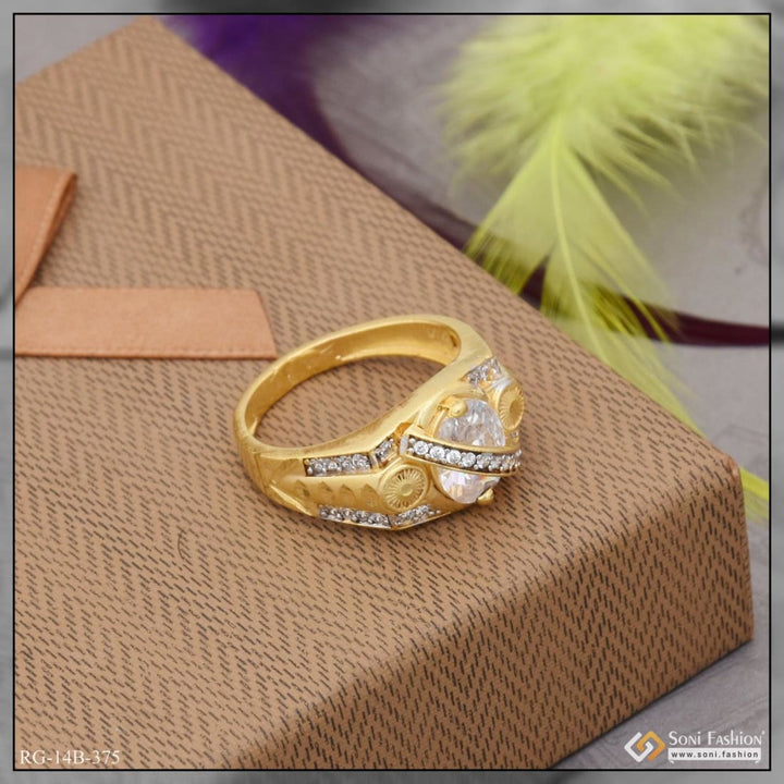 1 gram gold plated white stone with diamond hand-crafted