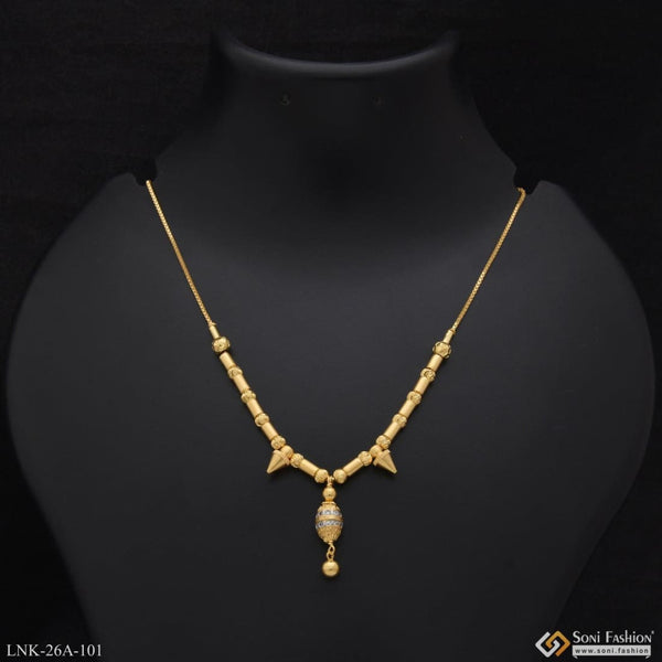 1 Gram Gold Plated With Diamond Graceful Design Necklace