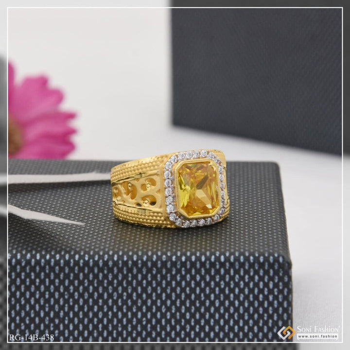 1 Gram Gold Plated Yellow With Diamond Fashionable Design