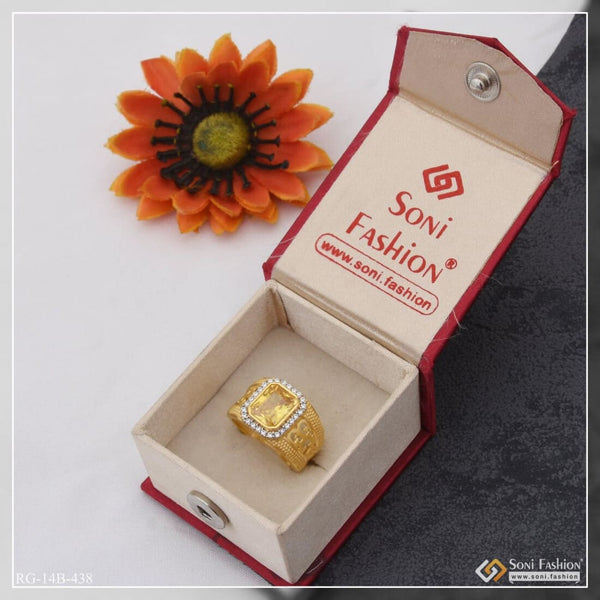 1 Gram Gold Plated Yellow With Diamond Fashionable Design