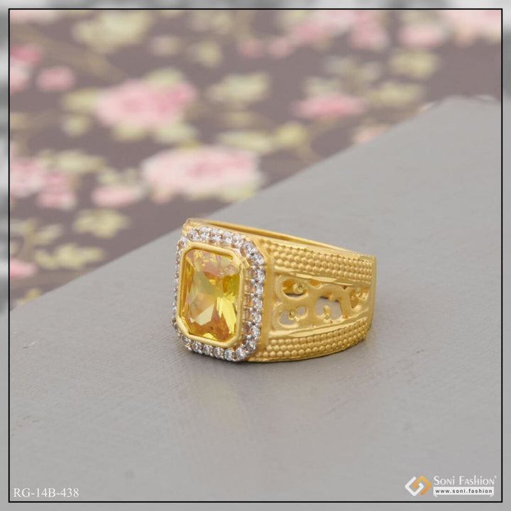 1 Gram Gold Plated Yellow With Diamond Fashionable Design