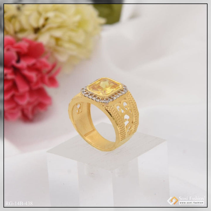 1 Gram Gold Plated Yellow With Diamond Fashionable Design