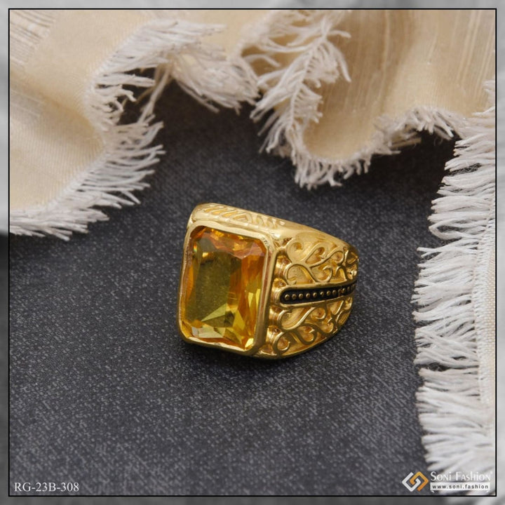 1 gram gold plated yellow stone attention-getting design