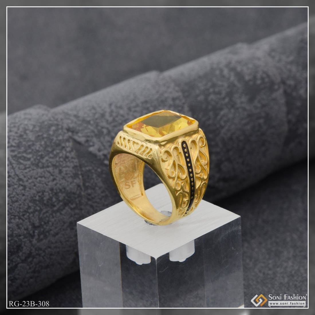 Buy BEEZAL Real Gold Rings Jewellery Designed for her with Cubic Zironica  Stone brilliant as Diamond (Weight: More than 1.20gms) | Wide Range of  Antique Traditional Gold Rings BIS Certified at Amazon.in