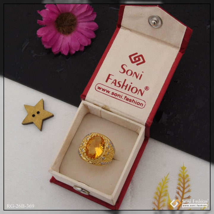 1 gram gold plated yellow stone with diamond best quality