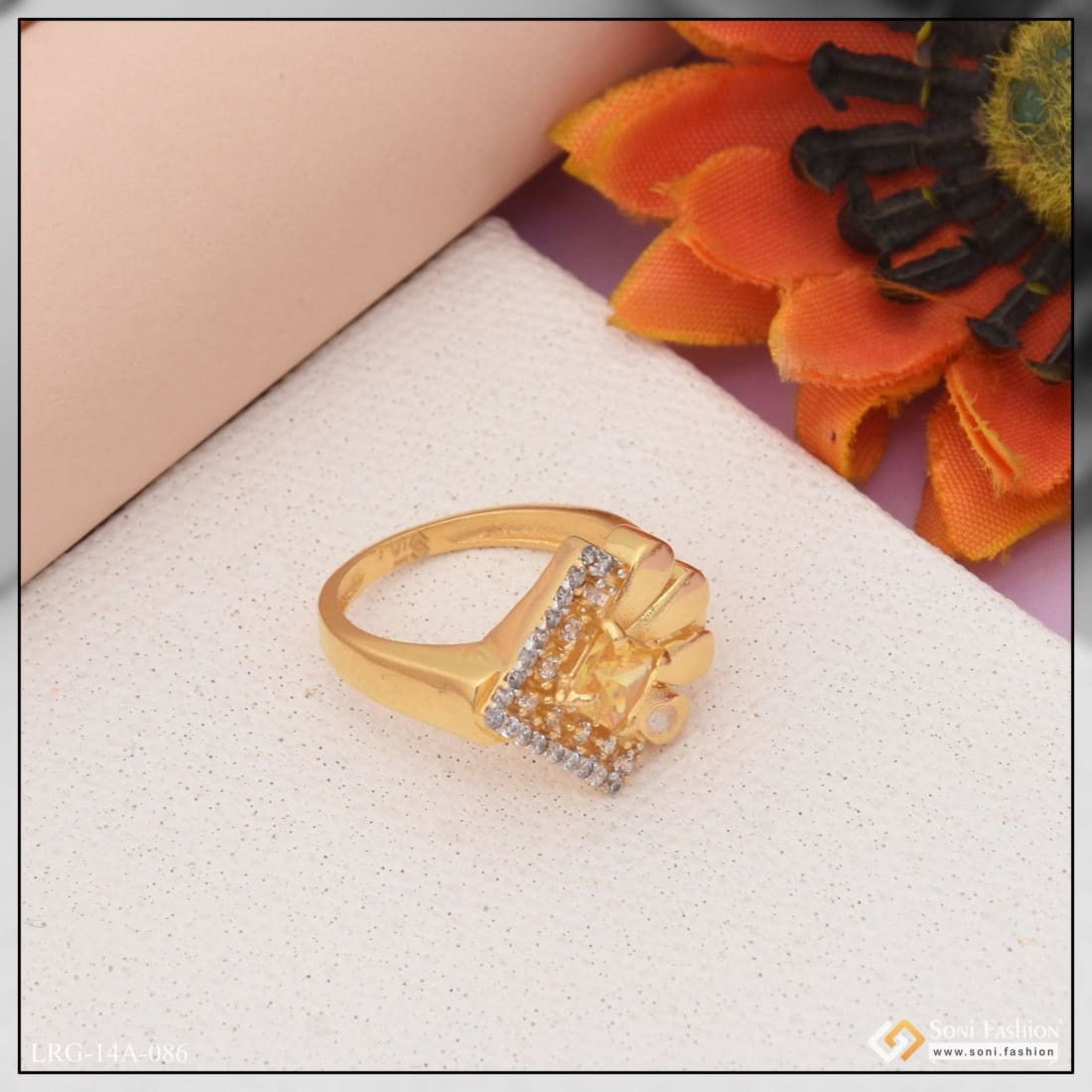1 Gram Gold Plated Blue Stone With Diamond Designer Ring For Ladies – Soni  Fashion®