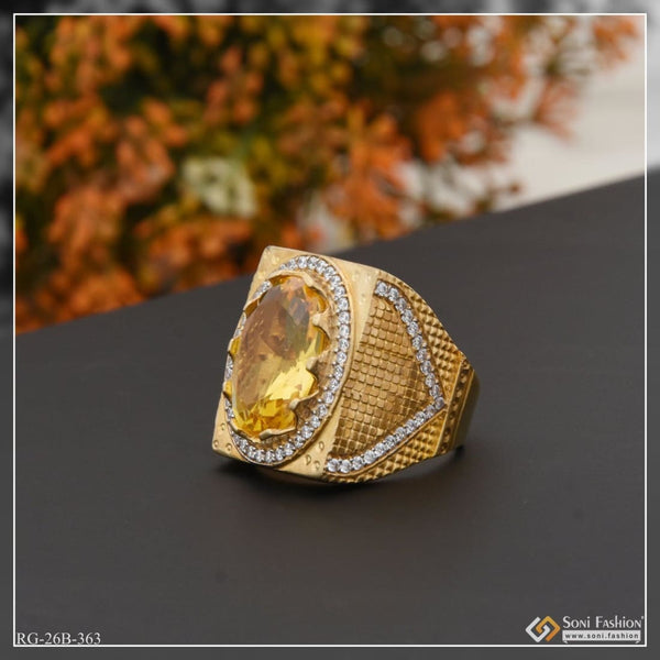 1 gram gold plated yellow stone with diamond hand-crafted