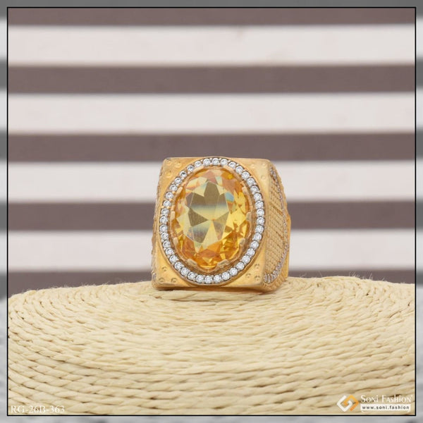 1 gram gold plated yellow stone with diamond hand-crafted