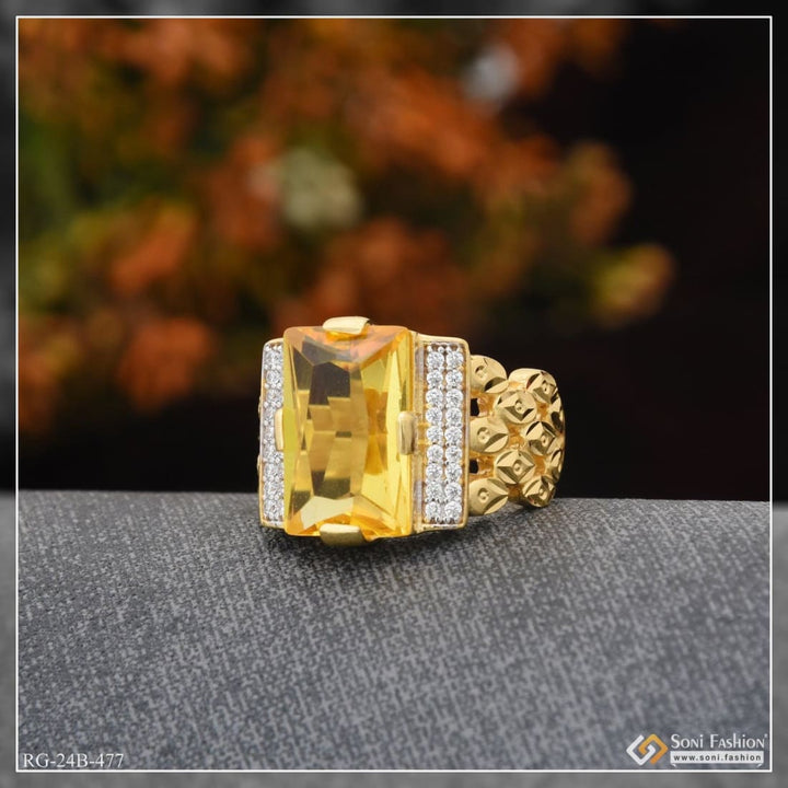 1 gram gold plated yellow stone etched design high-quality